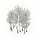 silver birch tree tattoo design idea