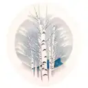 silver birch tree tattoo design idea