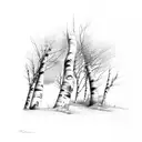 silver birch tree trunk tattoo design idea