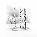 silver birch tree trunk tattoo design idea