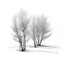 silver birch tree trunk tattoo design idea