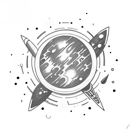 Galaxy Space Planet tattoo design idea