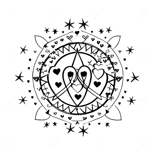 fence with hearts and stars tattoo design idea