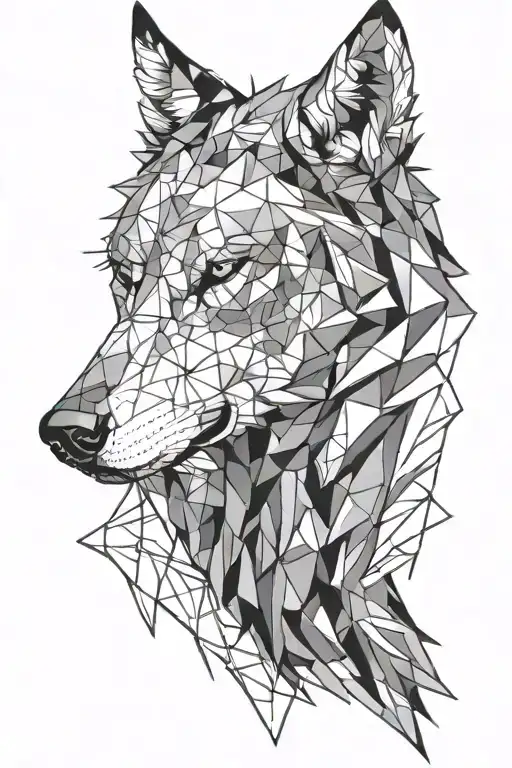 Wolf head tattoo design idea