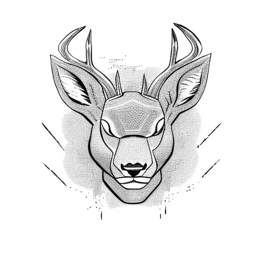 black panter and deer tattoo design idea