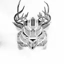 black panter and deer tattoo design idea