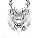 black panter and deer tattoo design idea
