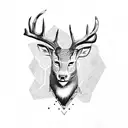 black panter and deer tattoo design idea