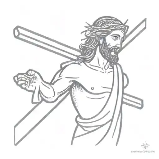 Jesus carrying the cross  tattoo design idea