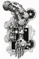 Bio mechanical cybernetic arm tattoo design idea