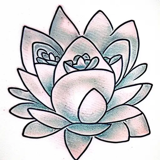 pearl in a lotus flower tattoo design idea