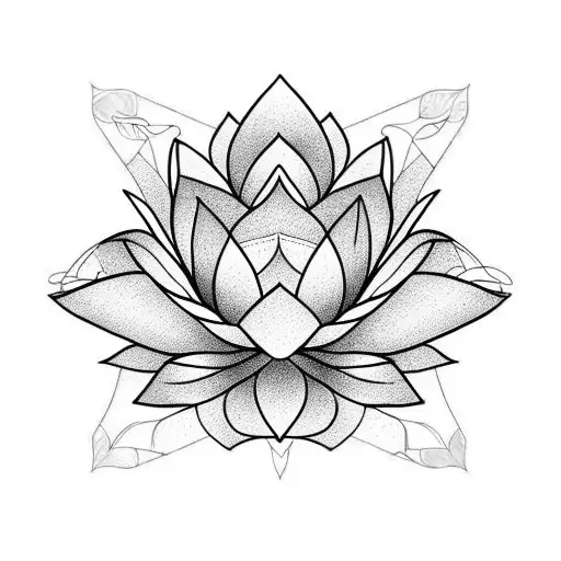 impossible triangle on a lotus flower tattoo design idea