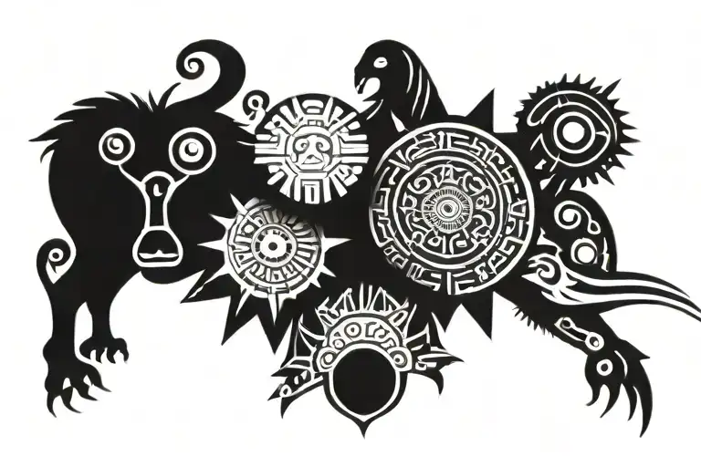 Aztec calendar tattoo design idea