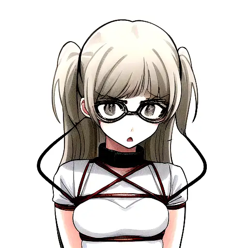 girl in bondage, in bland and grey  tattoo design idea