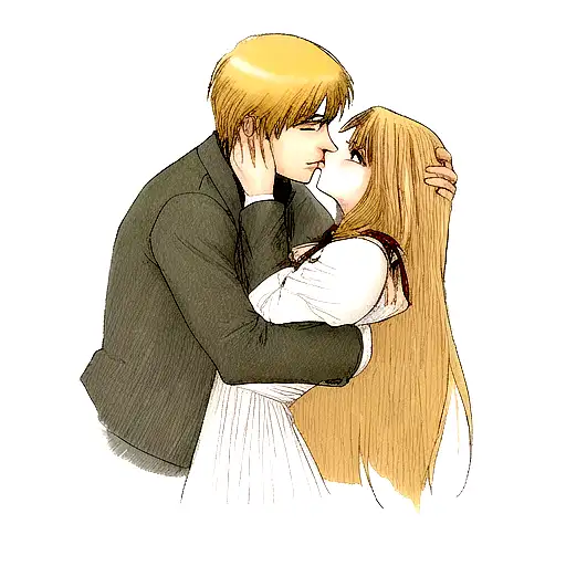 man holding the neck of a women as they kiss tattoo design idea