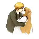 man holding the neck of a women as they kiss tattoo design idea