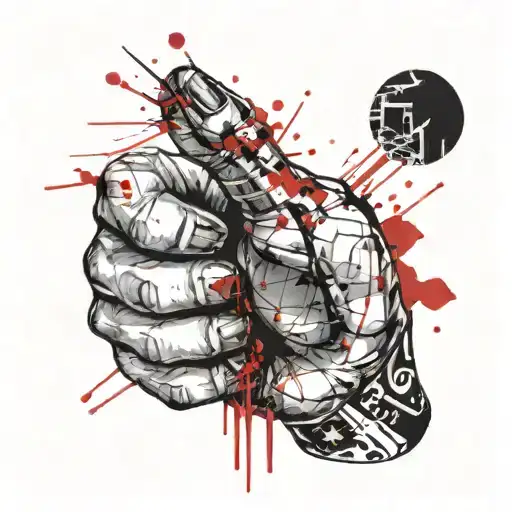 fist with extended middle finger  tattoo design idea