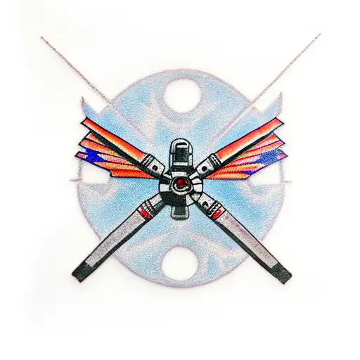 tie fighters and x wings chase tattoo design idea
