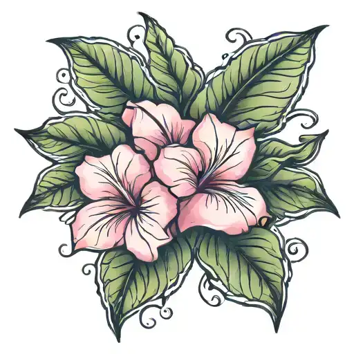 single pink petunia tattoo design idea