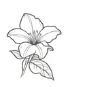 single pink petunia tattoo design idea