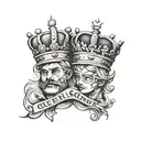 king and queen crowns tattoo design idea