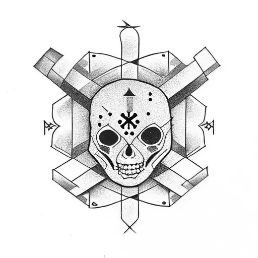 zodiac killer symbol with cross design tattoo design idea