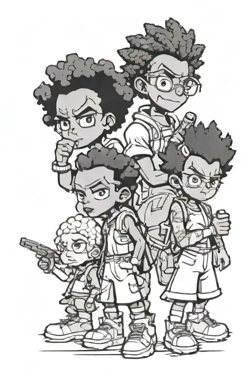 boondocks cartoon characters tattoo design idea