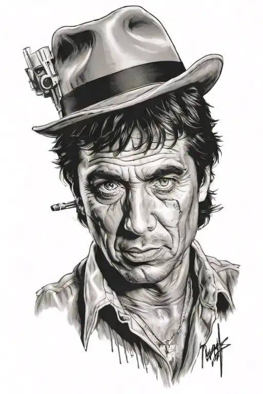tony Montana scar face the world is yours tattoo design idea