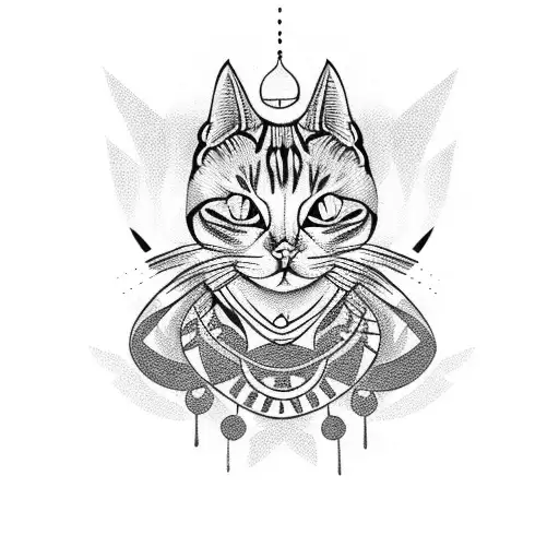 cat mom tattoo design idea