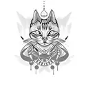 cat mom tattoo design idea