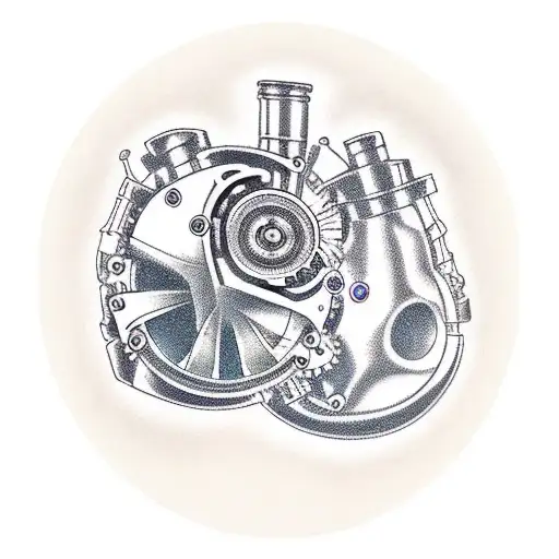 bio mechanical engine heart tattoo  tattoo design idea