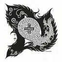 serenity prayer symbol made entirely of intricate tattoo design idea