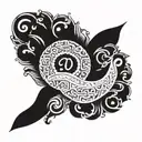 serenity prayer symbol made entirely of intricate tattoo design idea