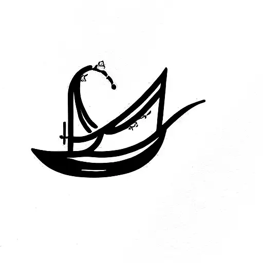 Name "may" with a ship and flowera tattoo design idea