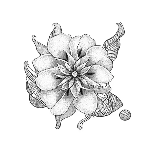 crown with needle thread jasmine flowers  tattoo design idea