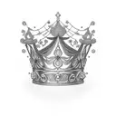 crown with needle thread jasmine flowers  tattoo design idea