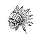 skull Indian chief headpiece tattoo design idea