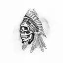 skull Indian chief  tattoo design idea