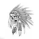 skull Indian chief  tattoo design idea