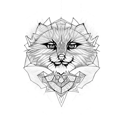 Manul with blue eyes tattoo design idea