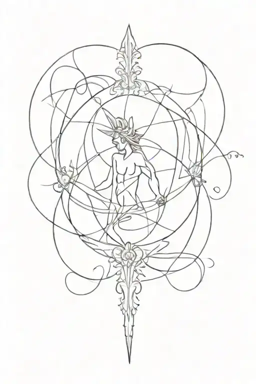 I want a minimal tattoo design about the Renaissance period and its gods, there should be traces of the history of philosophy in it tattoo design idea