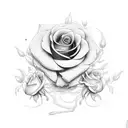 ant with roses tattoo design idea