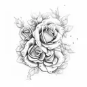 ant with roses tattoo design idea