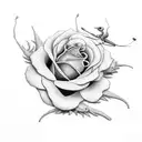 ant with roses tattoo design idea