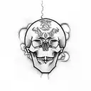 emo skull with smoke coming out of its mouth  tattoo design idea