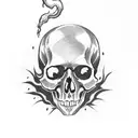 emo skull with smoke coming out of its mouth  tattoo design idea