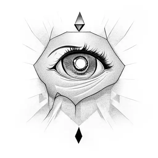 An eye crying diamonds tattoo design idea