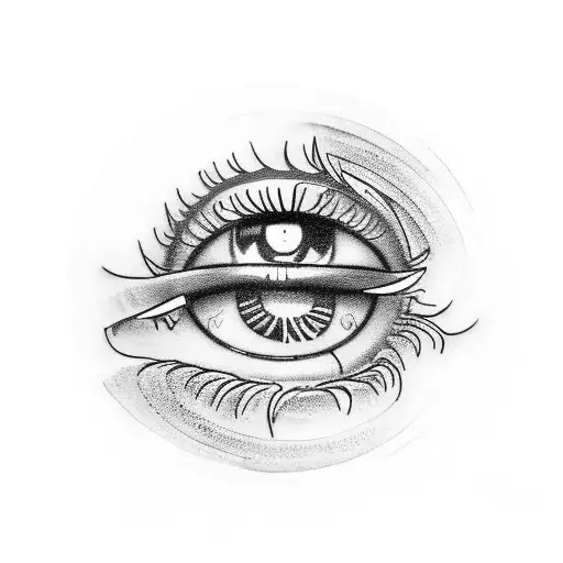 An eye which is crying diamonds tattoo design idea