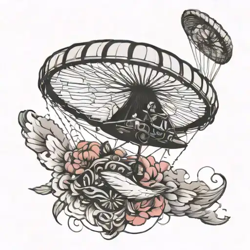 paragliding tattoo design idea