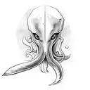 squid wielding a sword tattoo design idea